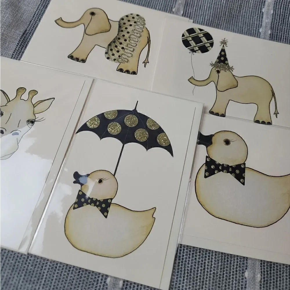 NEW: S.E. HAGARMAN Animal Themed Baby Shower Cards